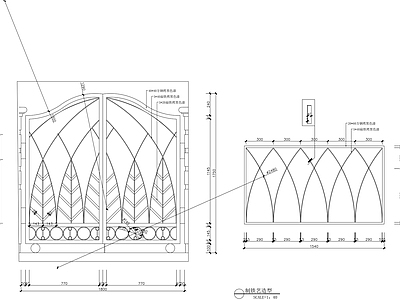 铁艺门 施工图 通用节点