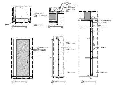 木饰面套装门 不锈钢边框 施工详图 施工图 通用节点