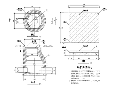 双层隐蔽式井盖做法 施工图