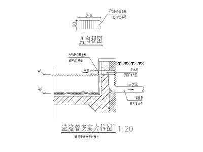 溢流管安装大样图 施工图