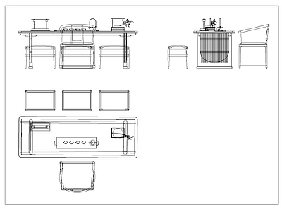 新中式茶桌椅 施工图