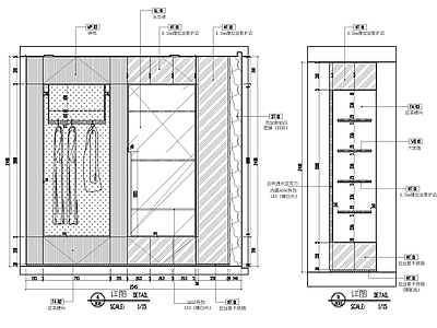 衣柜内部结构及剖面大样详图 施工图