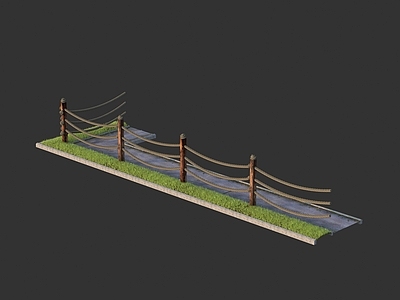 花园房屋木制木头绳索 草坪 围栏 围挡