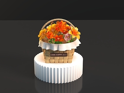 小清晰藤编花篮