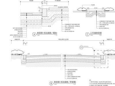 标准车行道及人行道详图 施工图