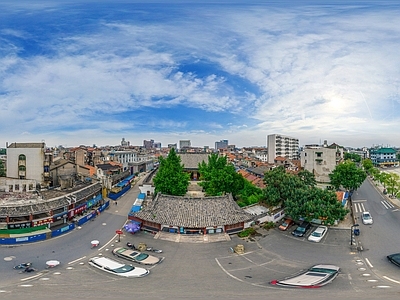 HDR城市小区社区广场全景