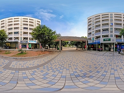 HDR城市小区社区广场全景