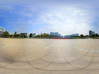 HDR城市小区社区广场全景
