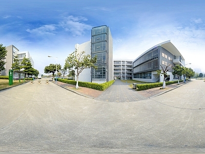 HDR城市小区社区广场全景