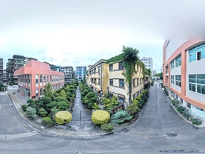 HDR城市小区社区广场全景