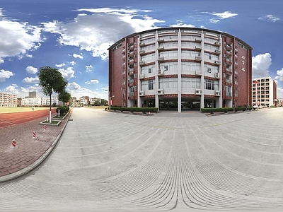 HDR城市小区社区广场全景