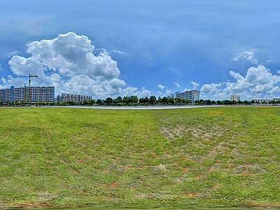 HDR城市小区社区广场全景