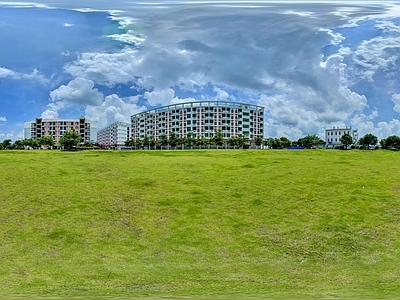 HDR城市小区社区广场全景