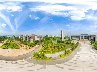 HDR城市小区社区广场全景