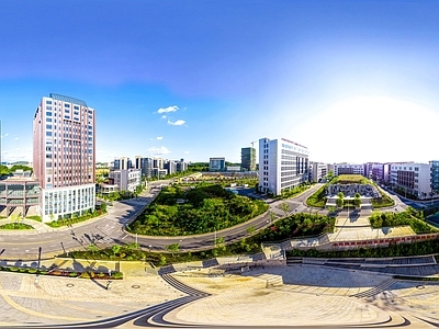HDR城市小区社区广场全景