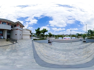 HDR城市小区社区广场全景