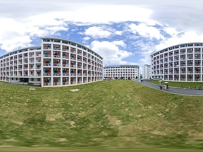 HDR城市小区社区广场全景