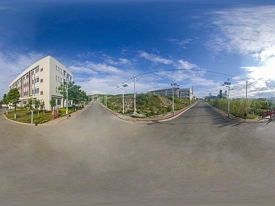 HDR城市小区社区广场全景