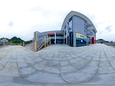 HDR城市小区社区广场全景