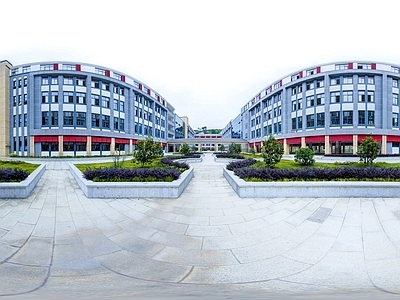 HDR城市小区社区广场全景