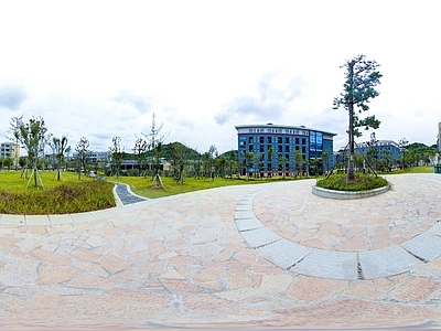 HDR城市小区社区广场全景