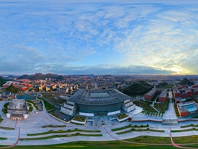 HDR城市小区社区广场全景