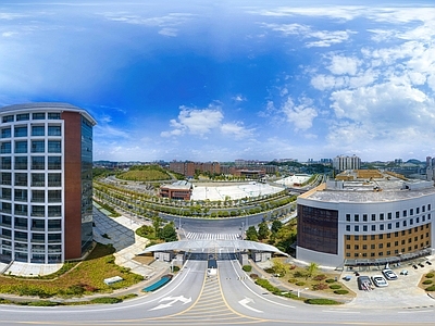 HDR城市小区社区广场全景