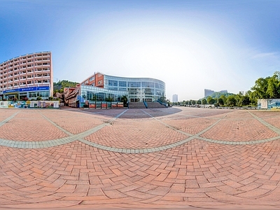 HDR城市小区社区广场全景