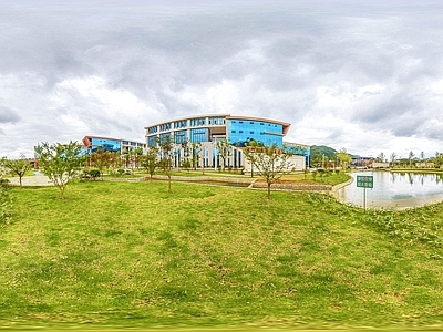 HDR城市小区社区广场全景