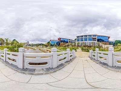 HDR城市小区社区广场全景