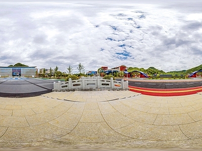 HDR城市小区社区广场全景