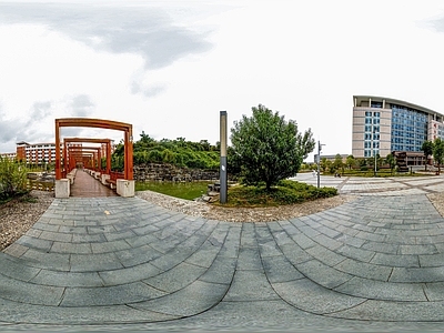 HDR城市小区社区广场全景