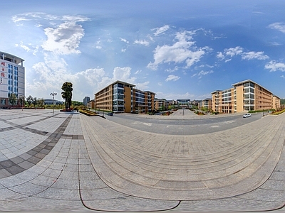 HDR城市小区社区广场全景