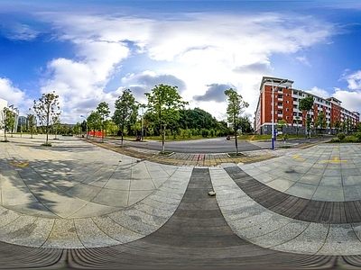 HDR城市小区社区广场全景