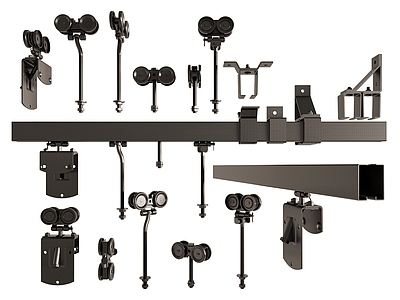 现代吊轨 轨道 滑轨 滑轮 滚轮 五金构件
