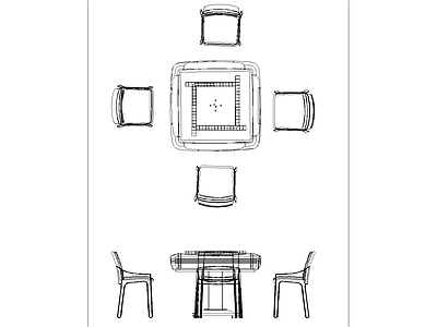 麻将桌 棋牌桌 施工图