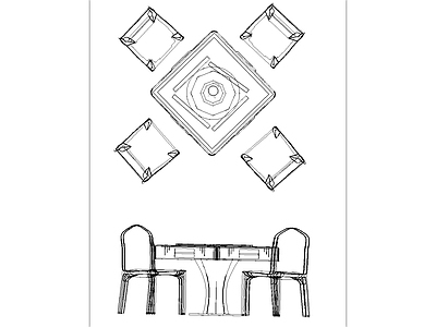 麻将桌 棋牌桌 施工图
