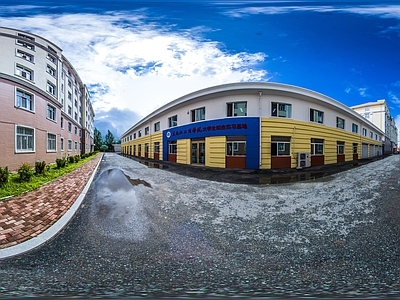 HDR城市小区社区广场全景