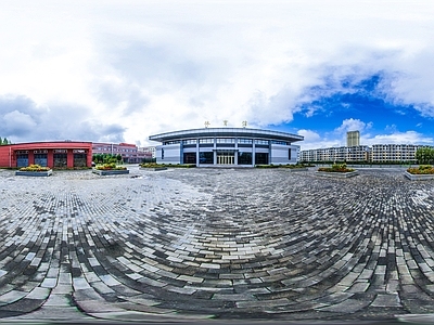HDR城市小区社区广场全景