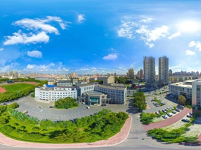 HDR城市小区社区广场全景
