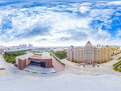 HDR城市小区社区广场全景