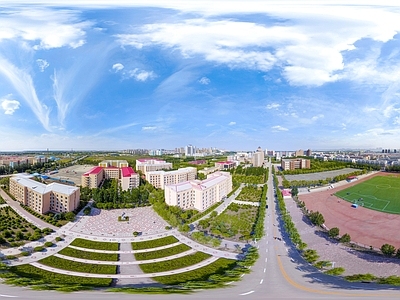 HDR城市小区社区广场全景