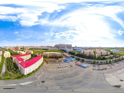 HDR城市小区社区广场全景