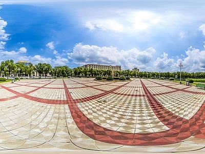 HDR城市小区社区广场全景