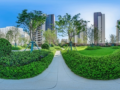 HDR城市小区社区广场全景