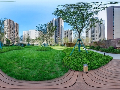 HDR城市小区社区广场全景