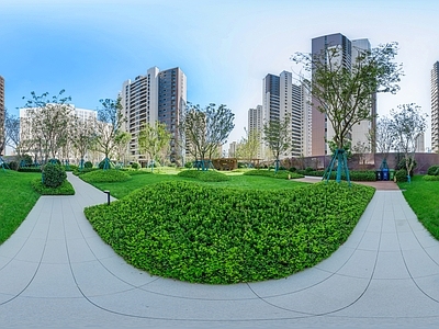 HDR城市小区社区广场全景