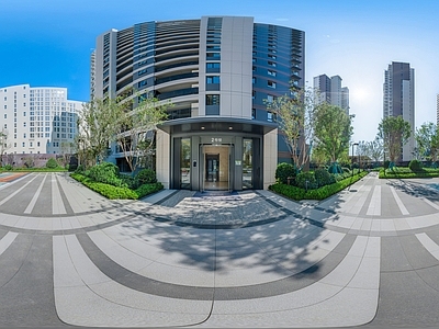 HDR城市小区社区广场全景