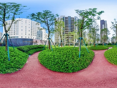 HDR城市小区社区广场全景