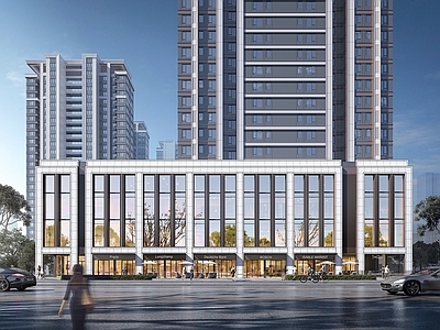 现代住宅配套商业建筑 底商 商业裙房